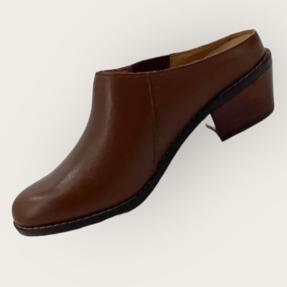 Vionic Nellie Mules Womens 5 US 36 EU Brown Leather Shoes Open Slip On Clog Heel - Picture 4 of 8